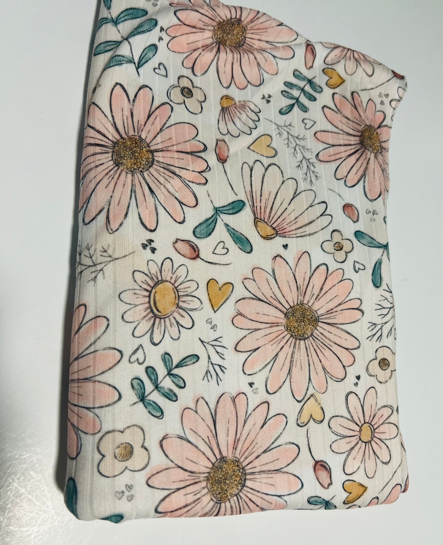 WD RIB PINK FLORAL/HEARTS