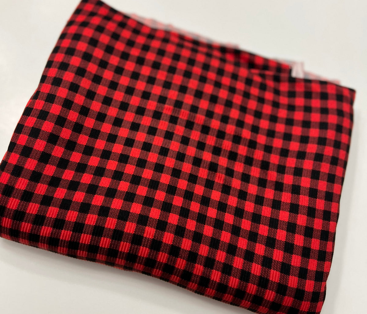 RED/BLACK MINI BUFFALO PLAID BABY RIB