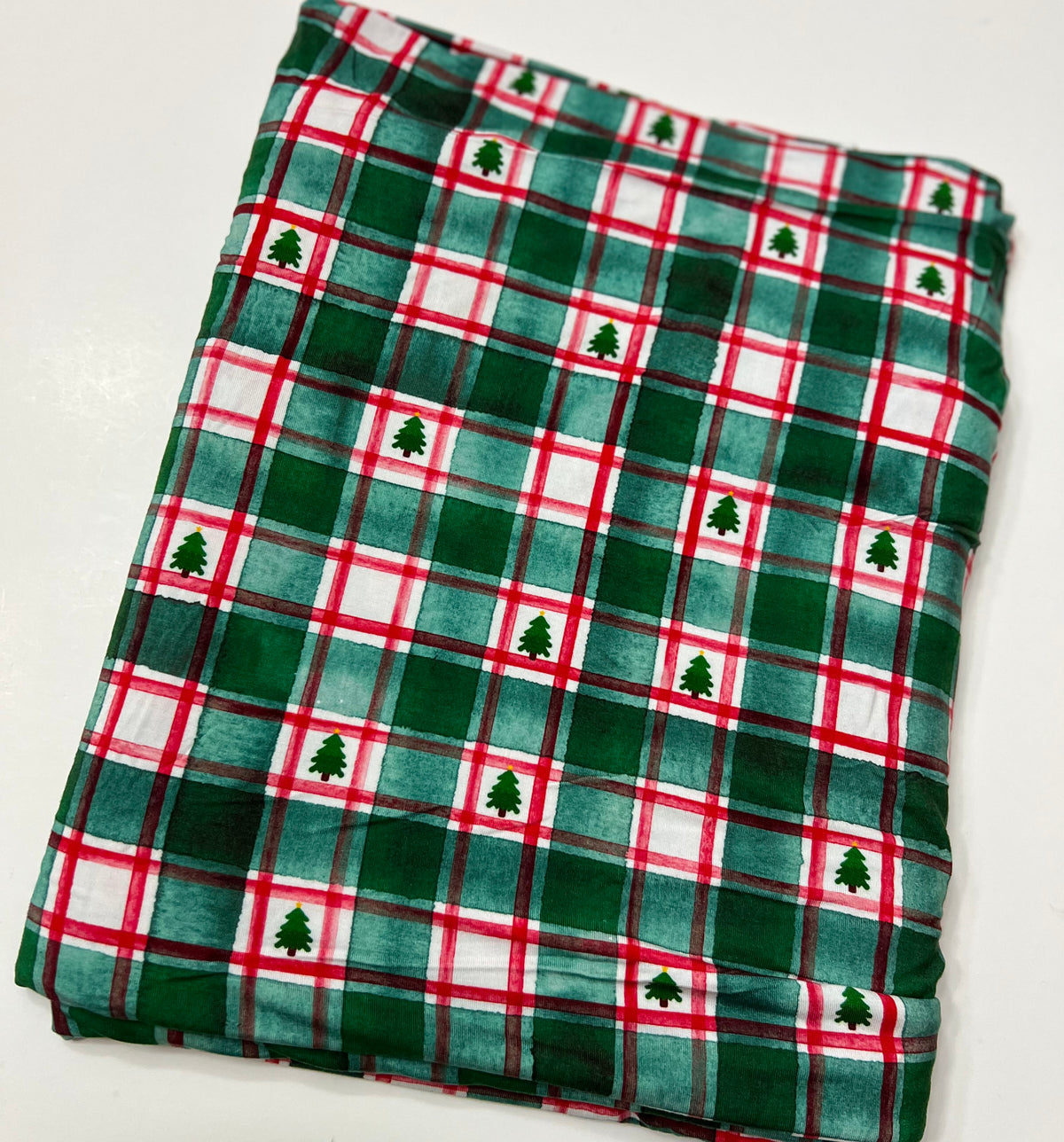 CHRISTMAS PINE PLAID BAMBOO SPANDEX