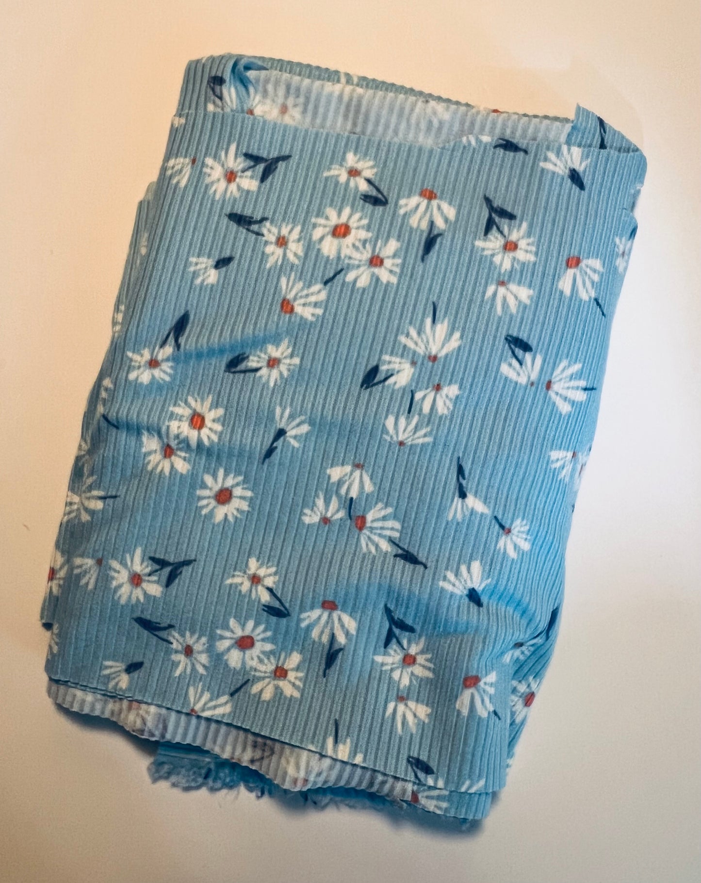Blue Rib White Floral