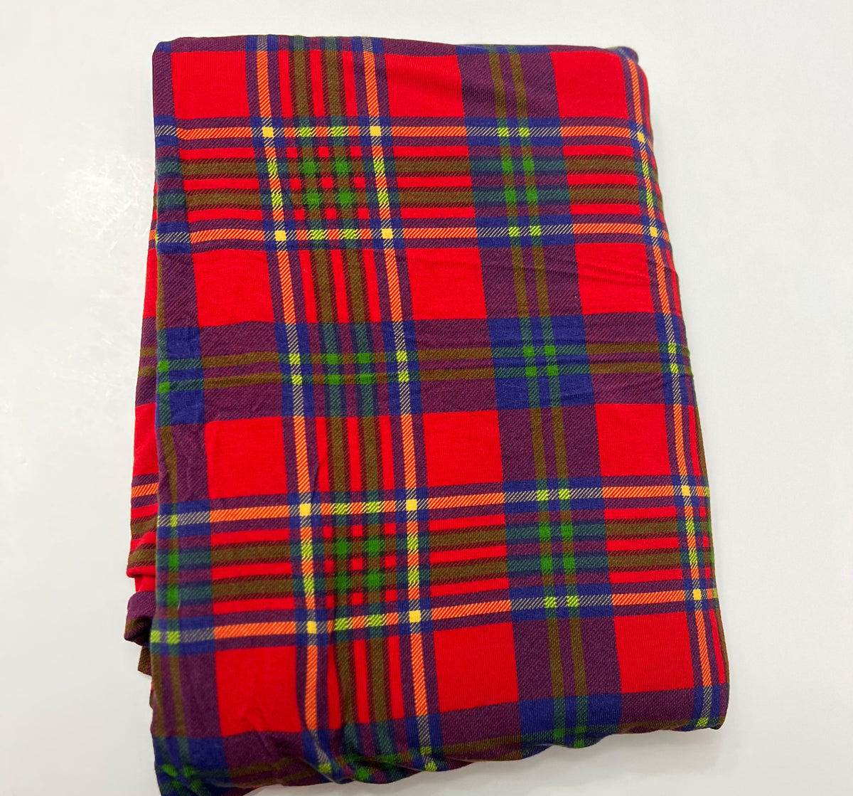 CHRISTMAS PLAID BAMBOO SPANDEX