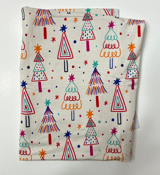 RAINBOW SKETCH TREES ON WHITE – BAMBOO SPANDEX