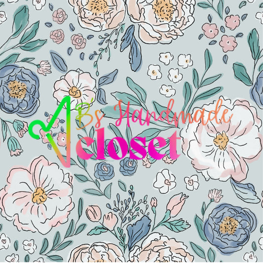 Lt Blue Floral