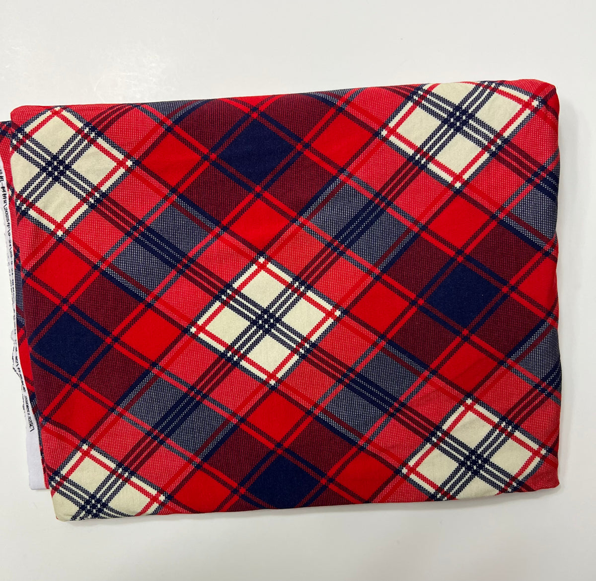 RED/NAVY CHRISTMAS PLAID – BAMBOO SPANDEX
