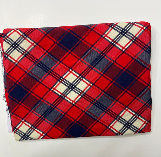 RED/NAVY CHRISTMAS PLAID – BAMBOO SPANDEX
