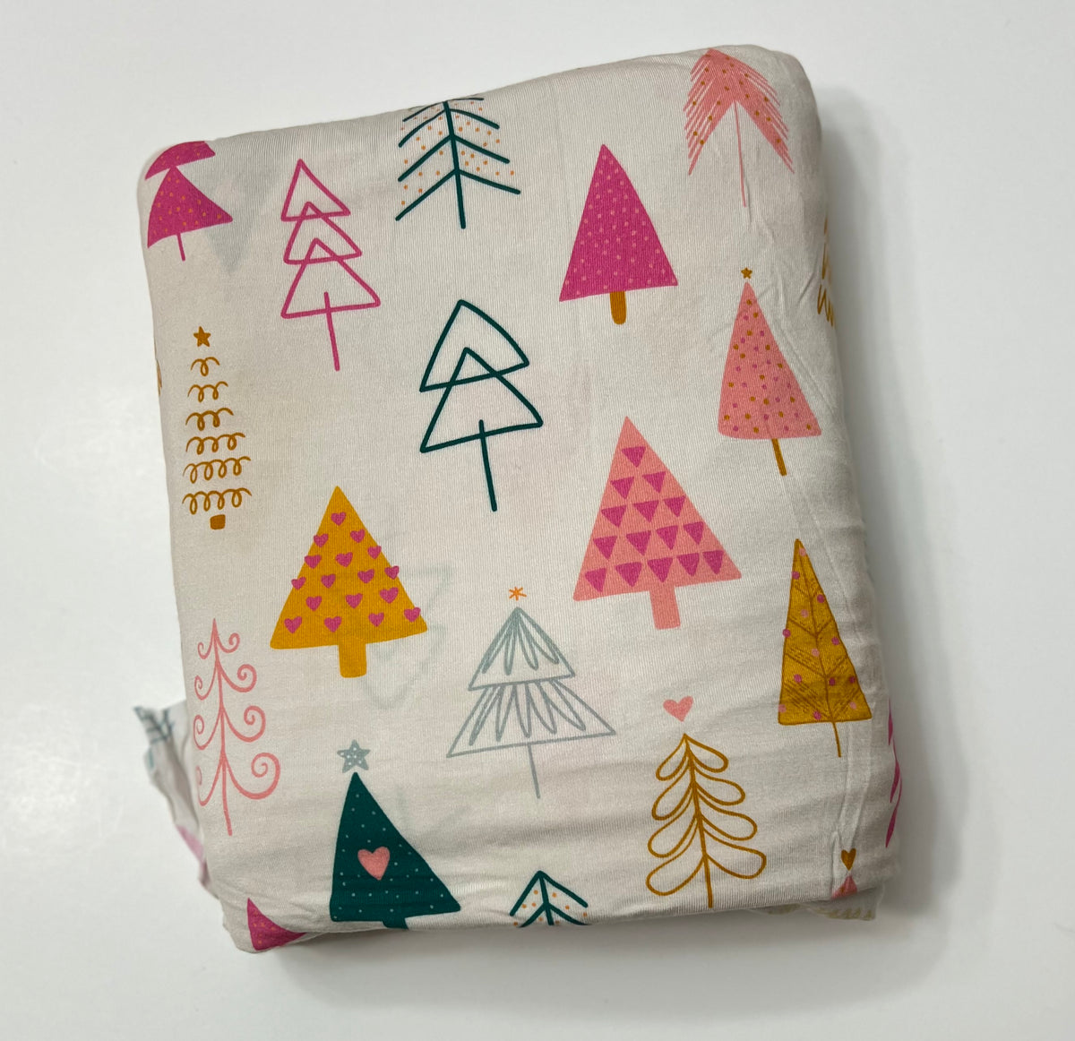SIMPLE TREES ON IVORY BAMBOO SPANDEX
