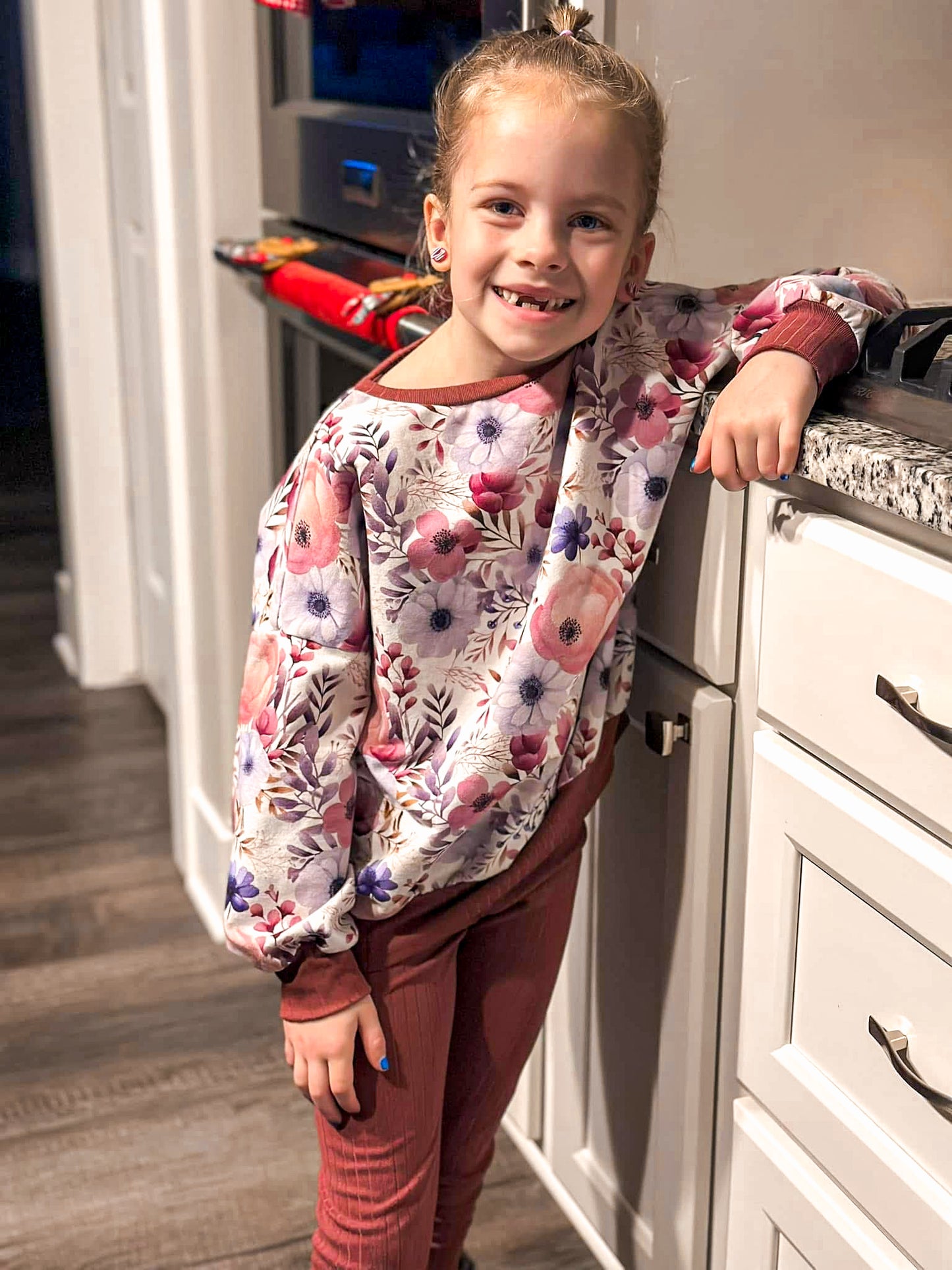 SHADES OF PURPLE COZY FLORAL FRENCH TERRY