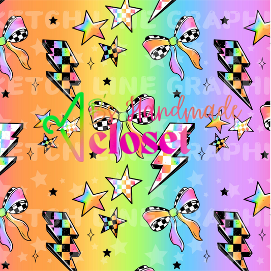 Neon Check Bow