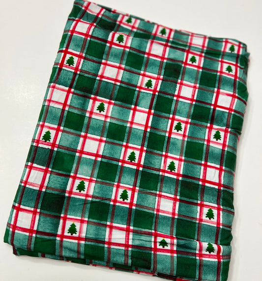 CHRISTMAS PINE PLAID BAMBOO SPANDEX