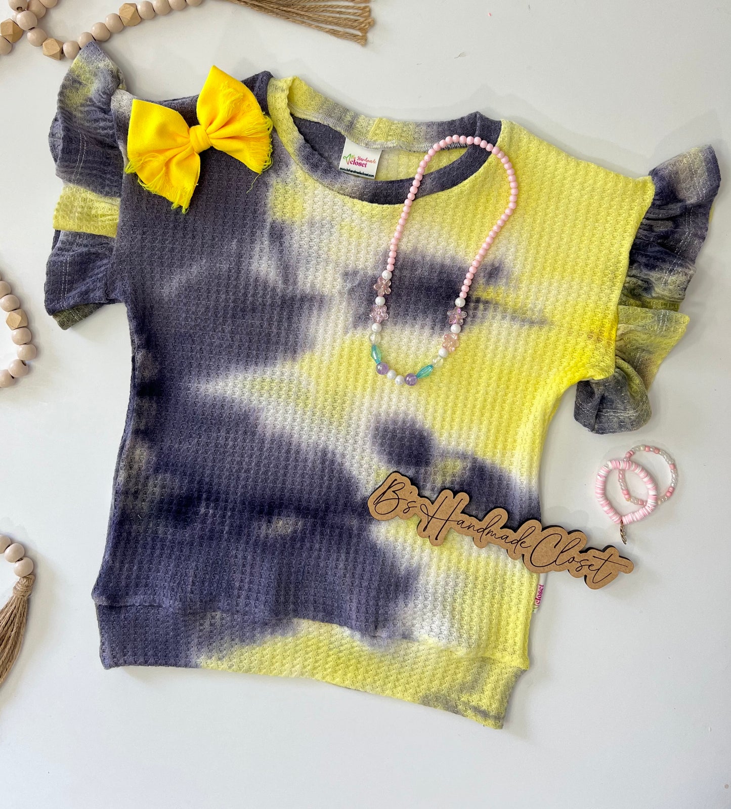 Yellow/Charcoal TieDye Waffle
