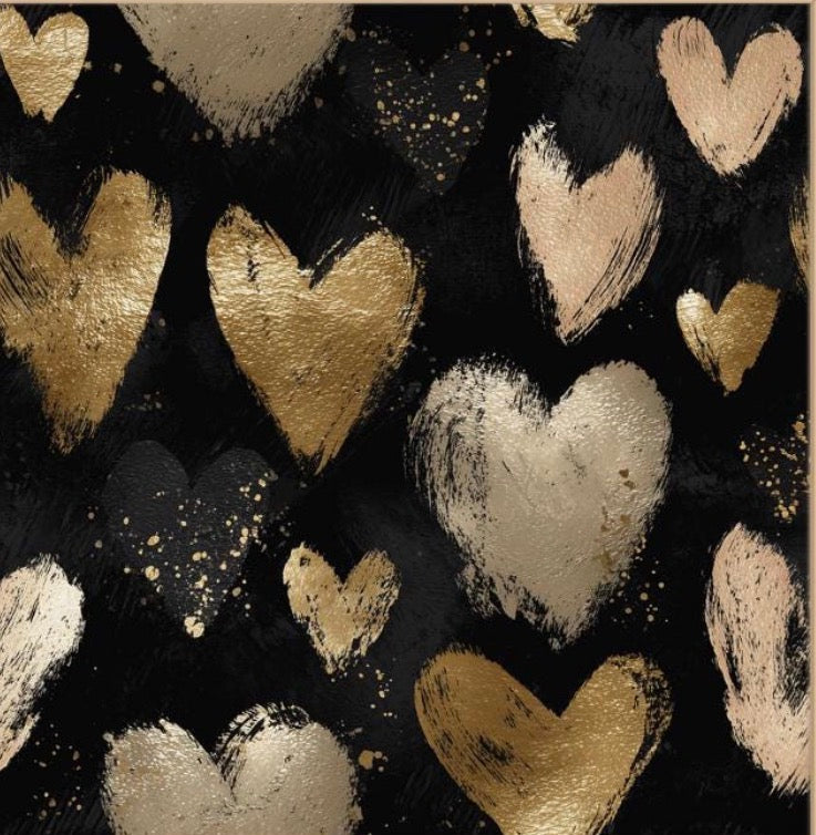 NYE BLACK/GOLD HEARTS